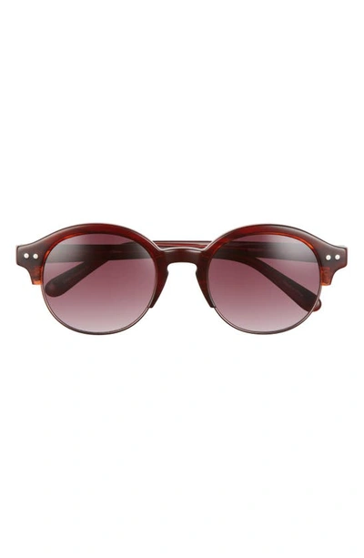 Isaac Mizrahi New York 49mm Round Sunglasses In Burgundy