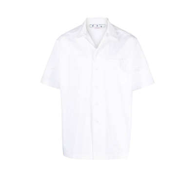Off-white Paperclip Short-sleeved Shirt In White