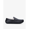 UGG UGG MEN'S BLACK ASCOT SHEARLING-LINED LEATHER SLIPPERS,58271309