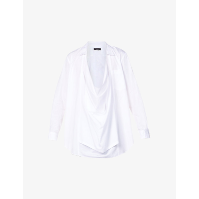 Comme Des Garçons Homme Deux Draped Shirt In White