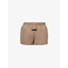 ESSENTIALS FOG X ESSENTIALS WOMENS WOOD ESSENTIALS LOGO-TAB COTTON-BLEND SHORTS,59279922