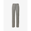 Marine Serre Moon Diamant-print Tailored Trousers In Black