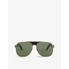 PALM ANGELS PALM ANGELS MENS GOLD GREEN BAY AVIATOR POLYAMIDE, ACETATE AND METAL SUNGLASSES,58545318