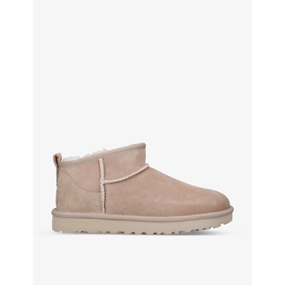 Ugg Classic Ultra Mini Sheepskin Boots In Beige