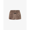 Essentials Brown Patch Shorts In Off Black