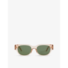 PALM ANGELS PALM ANGELS MEN'S CRYSTAL PEACH GREEN REDONDO TRANSLUCENT ACETATE AND METAL SUNGLASSES,58545271