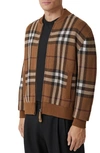 BURBERRY MALTBY CHECK JACQUARD CASHMERE SWEATER BOMBER JACKET