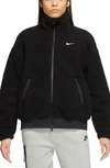 Nike Women's  Sportswear Swoosh Plush Jacket In Black
