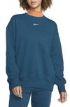 Nike Women's  Sportswear Phoenix Fleece Oversized Crewneck Sweatshirt In Valerian Blue/ Sail