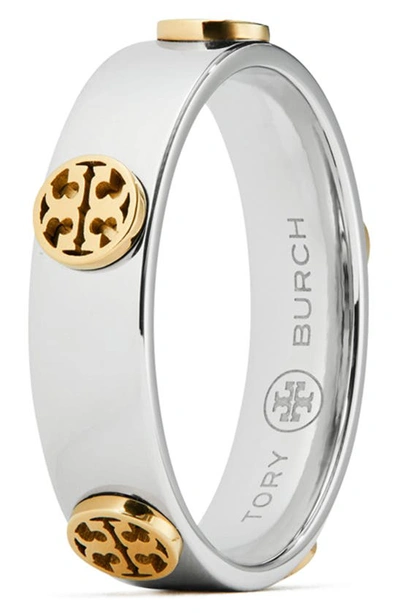 Tory Burch Miller 铆钉戒指 In Tory Silver / Tory Gold