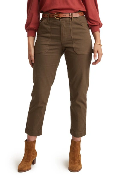 Marine Layer Maya Slim Straight Leg Utility Pants In Military Olive
