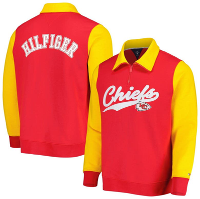 Tommy Hilfiger Red/gold Kansas City Chiefs Aiden Quarter-zip Sweatshirt