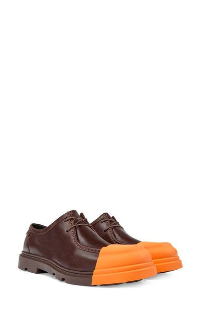 Camper Lace-up Leather Derby Shoes In Dark Brown