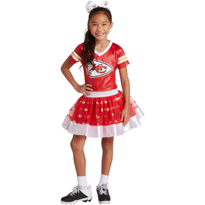 Jerry Leigh Kids' Girls Youth Red Kansas City Chiefs Tutu Tailgate Game Day V-neck Costume