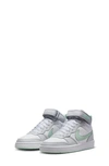 Nike Kids' Court Borough Mid 2 Basketball Shoe In Pure Platinum/white/mint Foam