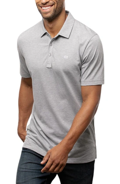 Travismathew The Zinna Slub Piqué Polo In Heather Grey