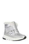 Geox Falena Amphibiox™ Faux Fur Lined Waterproof Boot In Silver/ Light Grey