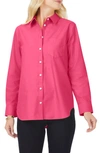 Foxcroft Margie Three-quarter Sleeve Button-up Shirt In French Rose