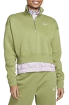 Nike Sportswear Phoenix Fleece Crop Sweatshirt In Alligator/ Sail