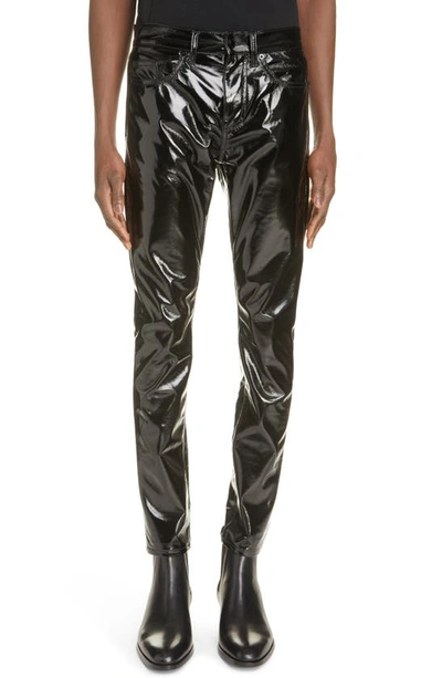 Saint Laurent Skinny 5 Pocket Cropped Pant In Black