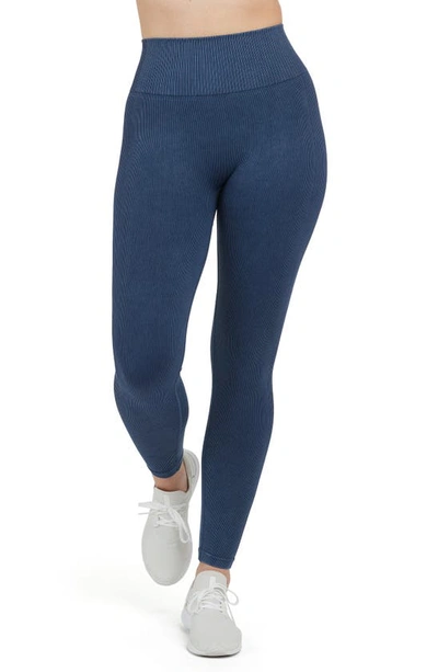 Spanx Seamless Active Leggings In Midnight Navy