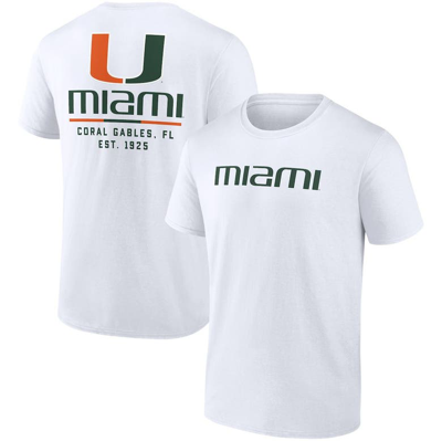 Fanatics Branded White Miami Hurricanes Game Day 2-hit T-shirt