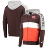 Starter Men's Brown, Orange Cleveland Browns Playoffs Color Block Full-zip Hoodie In Brown