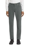 Zegna City Fit Stretch Cotton Pants In Grey