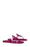 Tory Burch Miller Soft Medallion Thong Sandals In Hot Pink