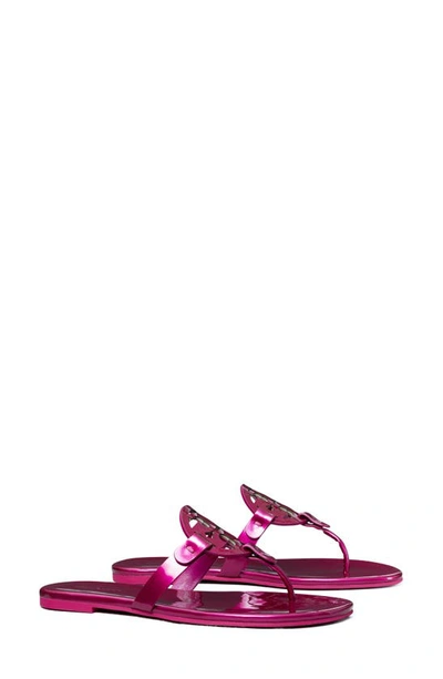 Tory Burch Miller Soft Medallion Thong Sandals In Hot Pink