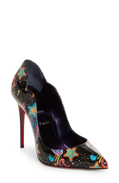 Christian Louboutin Women's Hot Chick 100 Printed Patent Leather Pumps In Black