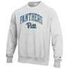 CHAMPION CHAMPION GRAY PITT PANTHERS ARCH OVER LOGO REVERSE WEAVE PULLOVER SWEATSHIRT