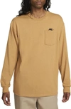 Nike Men's  Sportswear Premium Essentials Long-sleeve Pocket T-shirt In Brown