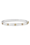 Tory Burch Miller Stud 5mm Hinge Bracelet In Silver Gold