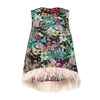 La Doublej La Scala Feather-trim Jacquard Top In Temples