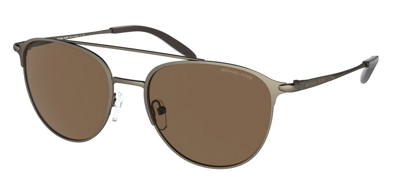 Michael Kors Dark Brown Solid Aviator Mens Sunglasses Mk1111 100173 54 In Brown / Dark