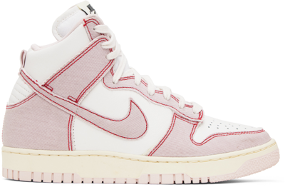 Nike Dunk Hi 1985 Leather And Denim Sneakers In Multicolor