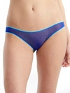 On Gossamer Gossamer Mesh Hip Bikini In Deep Sea Blue