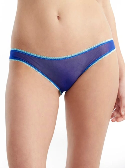 On Gossamer Gossamer Mesh Hip Bikini In Deep Sea Blue