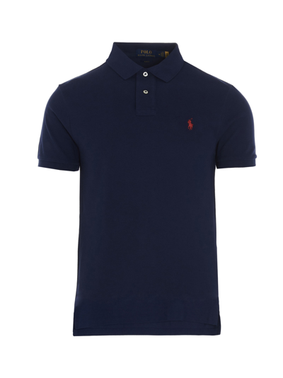 Polo Ralph Lauren Cotton Mesh Slim-fit Polo Shirt In Blue