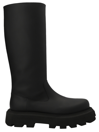 Dolce & Gabbana Kids' Leather Boots In Nero