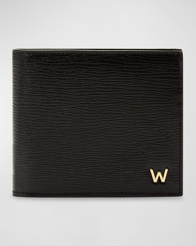 Wolf Men's W-logo Billfold Wallet W/ Coin Pocket In Black