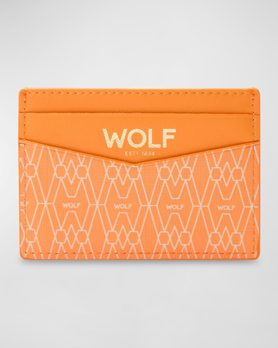 Wolf Men's Vegan Logo-print Card Holder In Orange
