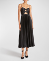 Amur Afra Cut-out Pleated Midi-dress In Black