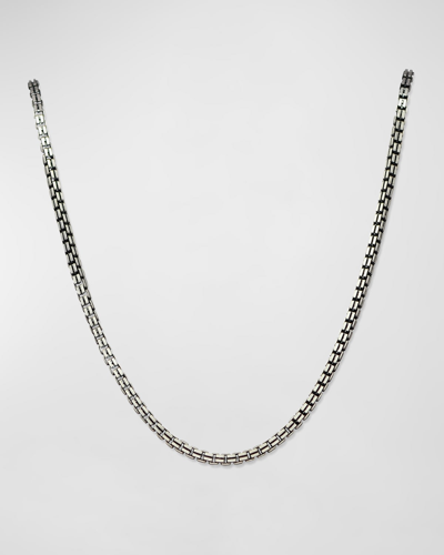 Armenta Men's Gunmetal Sterling Silver Box Chain Necklace
