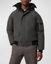 Canada Goose Granite Grey Chilliwack Bomber Jacket With Attached Hood In Graphite