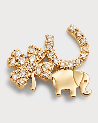 Sydney Evan 14k Gold Elephant Stud Earring With Diamonds