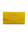 Saint Laurent Ysl Leather Envelope Wallet In Light Chartreuse