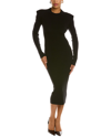 Alexia Admor Eliah Long Sleeve Knit Midi Dress In Black