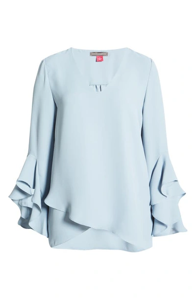 Vince Camuto Flutter Sleeve Tunic In Blue Willow